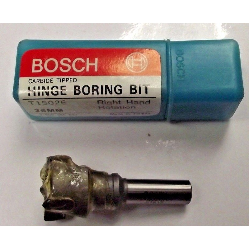 Bosch T15026 Hinge Boring Bit Carbide Tipped RH, 26MM "European Type Hinges"