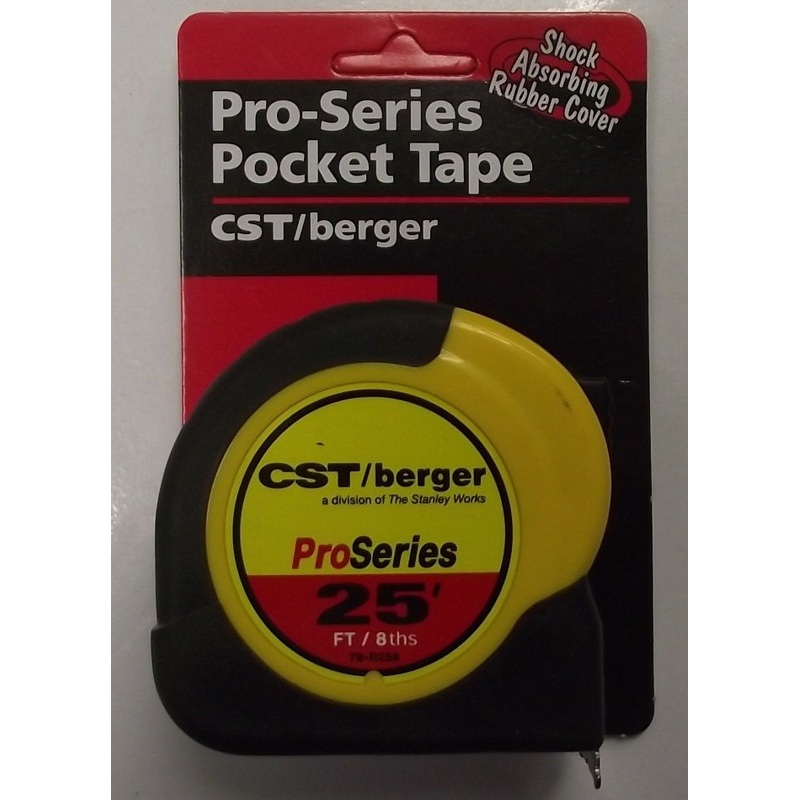 CST/Berger 78-R258 25' Weatherproof Pocket Tape 8th's of an Inch, Inches, & Feet