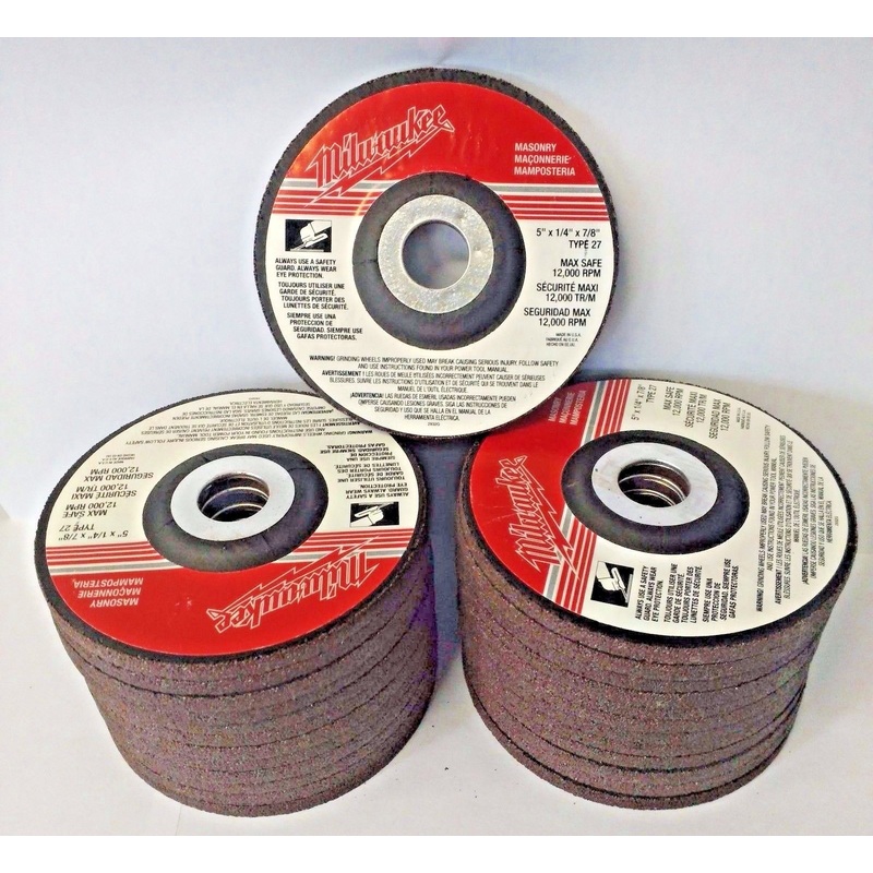 Milwaukee 49-93-3361 5" x 1/4" x 7/8" Masonry Cutoff Wheels 25 Pack USA