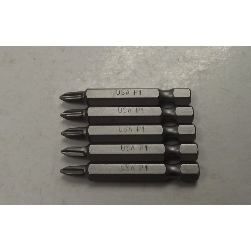 Pratt-Read P001P200 #1 x 2" Phillips Insert Screw Bit Tips 5pcs. USA