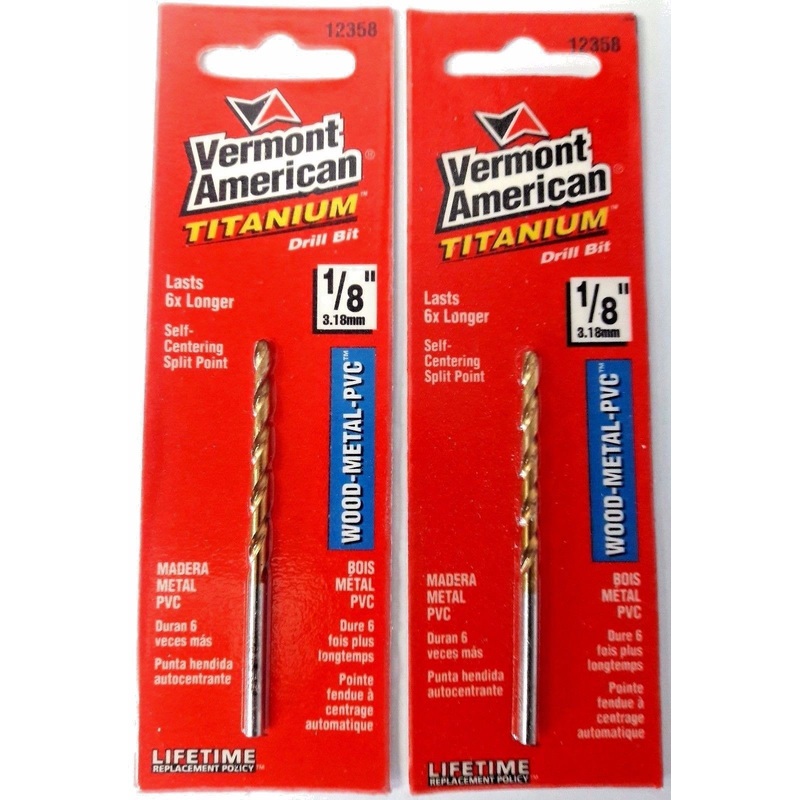 Vermont American 12358 1/8" Titanium Drill Bit 2PKS