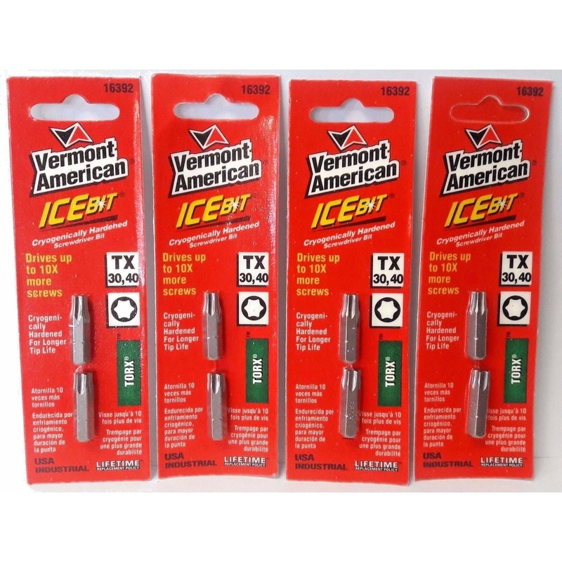 Vermont American 16392 T30, T40 Torx Screw Bit USA 5PKS