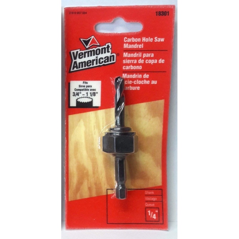 Vermont American 18301 3/4" to 1-1/8" Carbon Hole Saw Mandrel