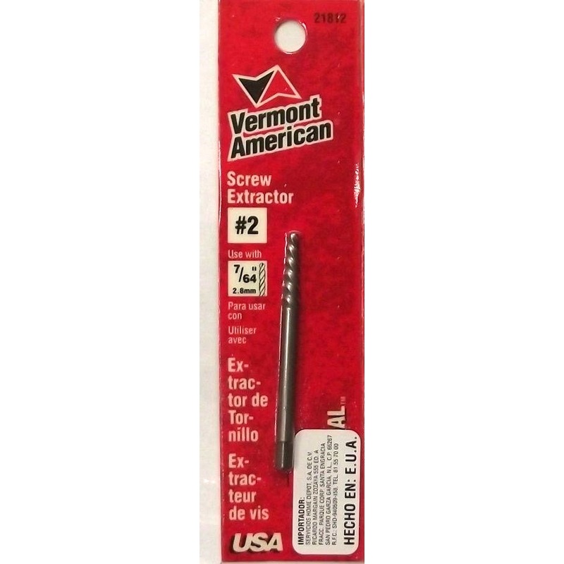 Vermont American 21812 #2 Spiral Flute Screw Extractor Easy Out USA