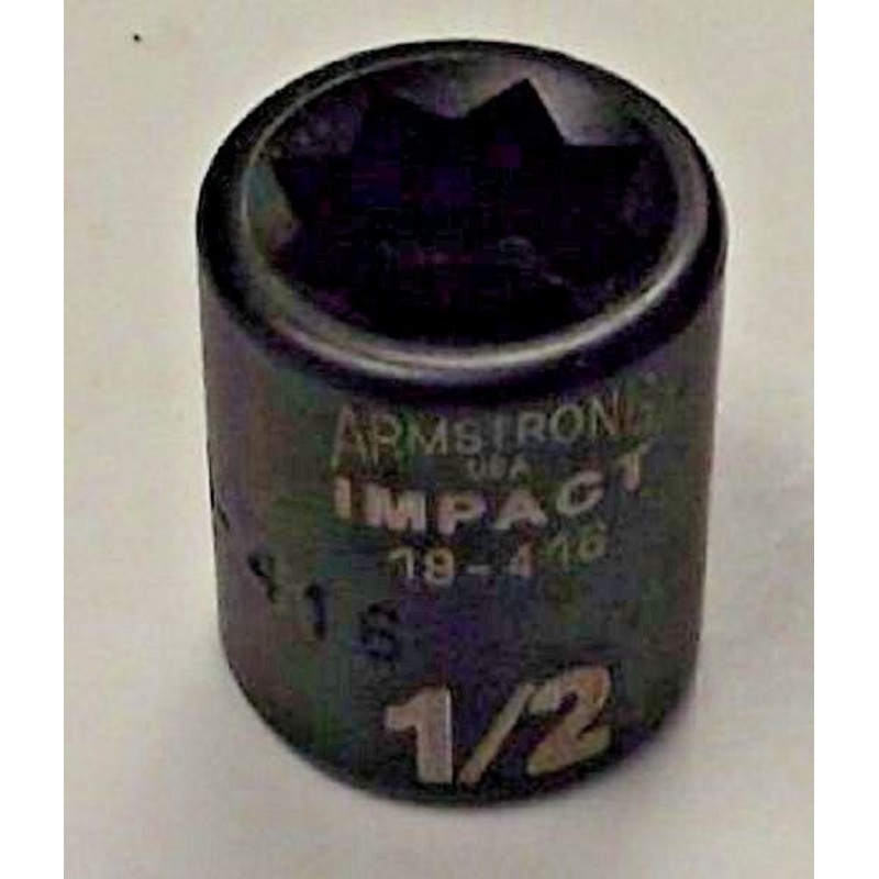Armstrong 19-416 3/8" Drive 8 Point 1/2" Impact Socket USA