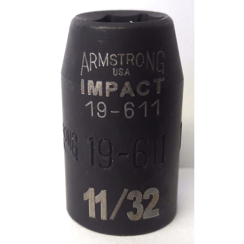 Armstrong 3/8" Drive 11/32" Impact Socket 6pt. USA 19-611