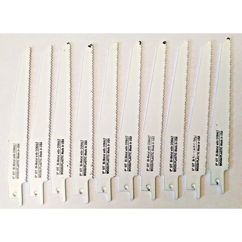 Blu Mol  6478 6" x 10 TPI Bi-Metal Reciprocating Saw Blades 10 Pack USA