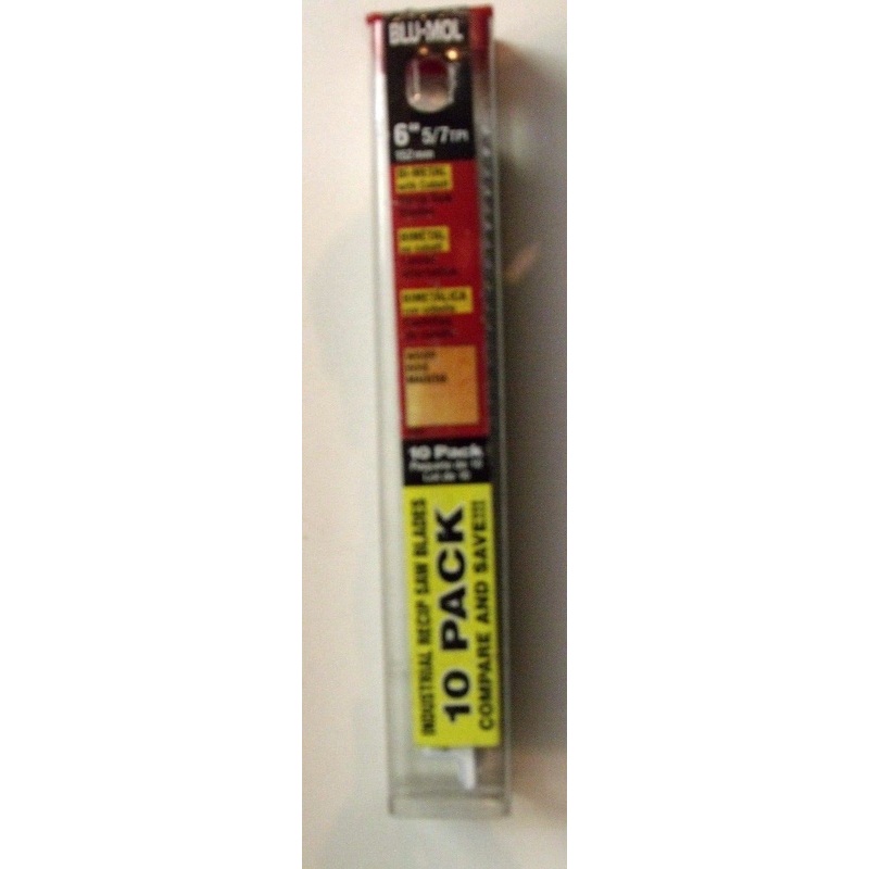 Blu-Mol 6481 6" x 5/7TPI Bi-Metal Reciprocating Saw Blades