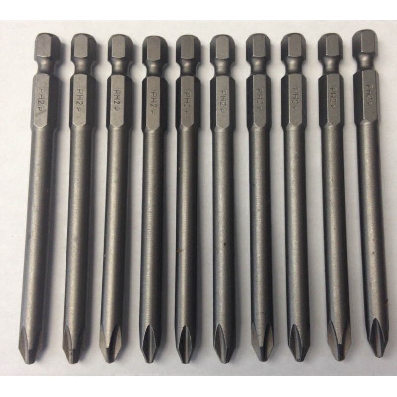 Bosch 2610001086 #2 x 3-1/2" Phillips Extra Hard Screw Tips (10 Pieces)