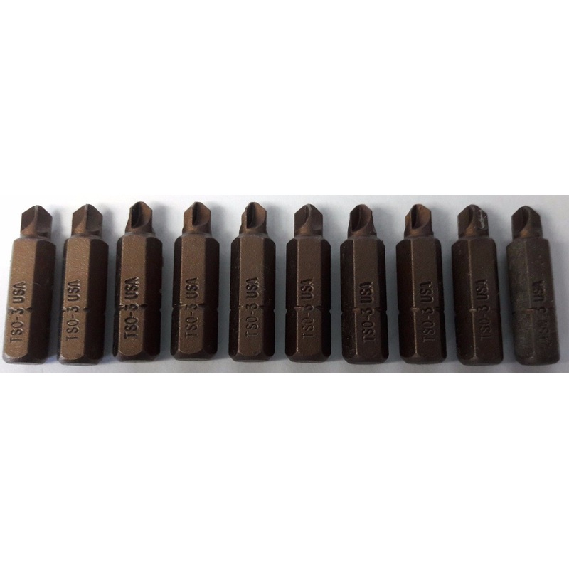 Bosch 335398 #3 Isotemp Torque Gold Insert Bits 1609433490 USA 10PCS