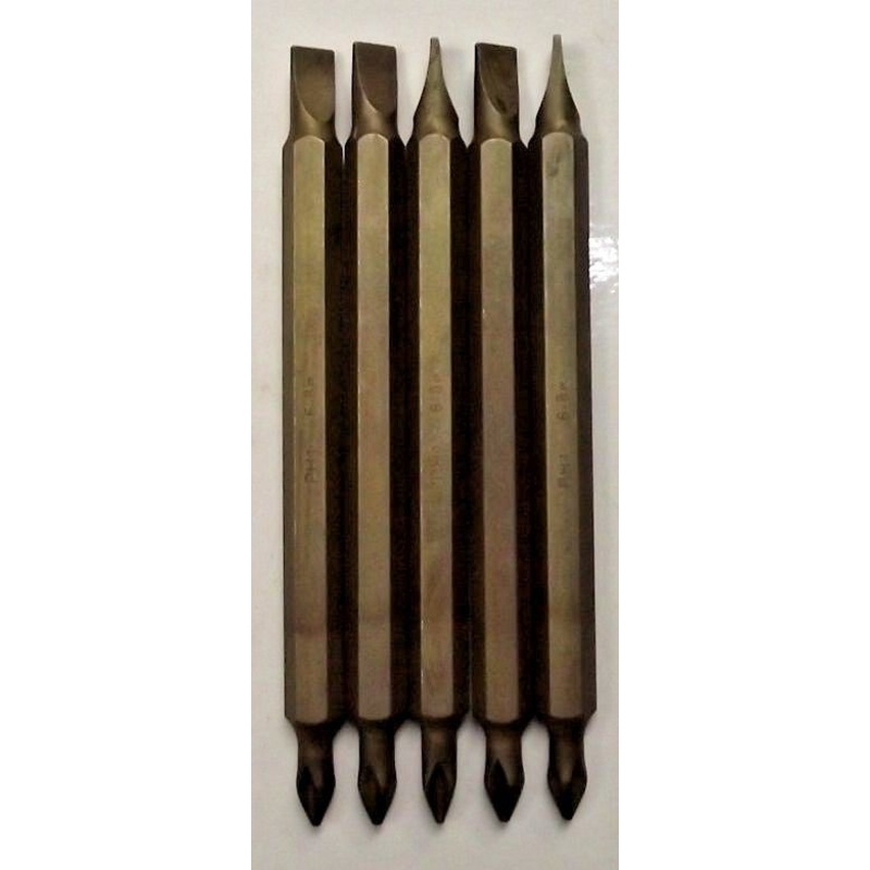 Bosch DEBP1 3-1/2" Titanium Power Screw Tips 5pcs #1 Phillips & 6-8 Straight