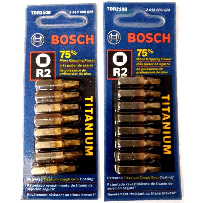 Bosch R2 Titanium Square Drive Screwdriving Bits TDR2108 2-8 Packs