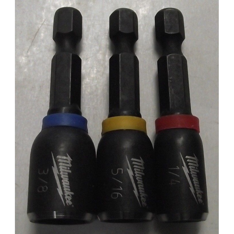 Milwaukee 49-66-4561 3-Piece SHOCKWAVE 1-7/8" Magnetic Nutdriver Set