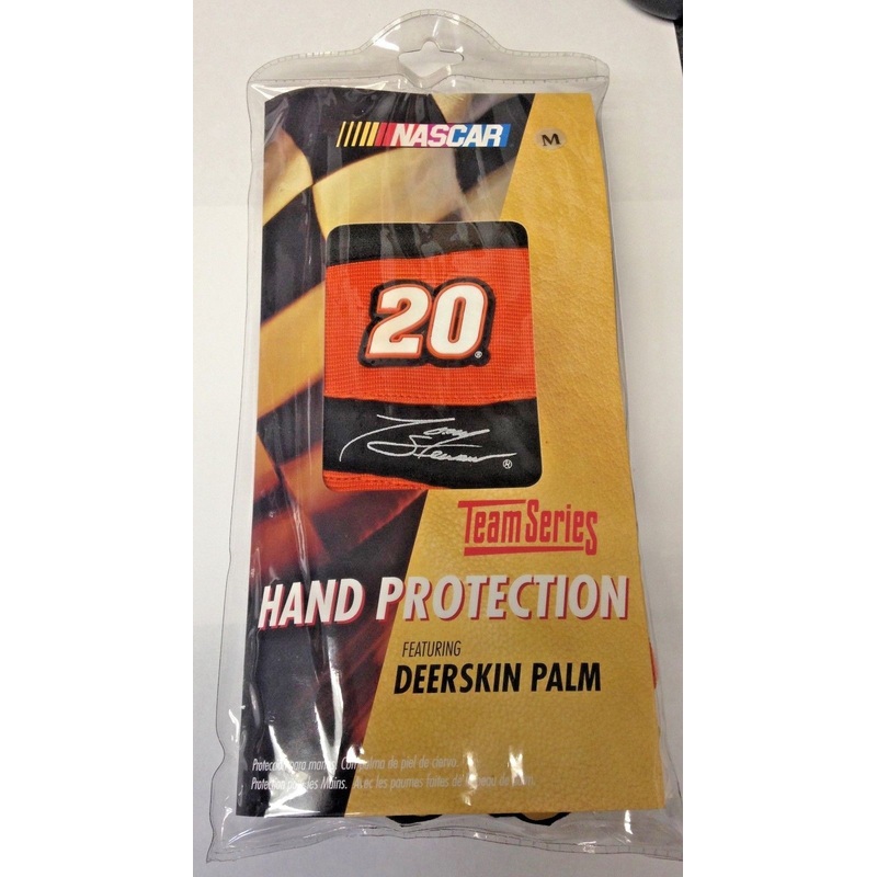Nascar Gloves 05481002 #20 Tony Stewart Featuring Deerskin Palm Size Medium