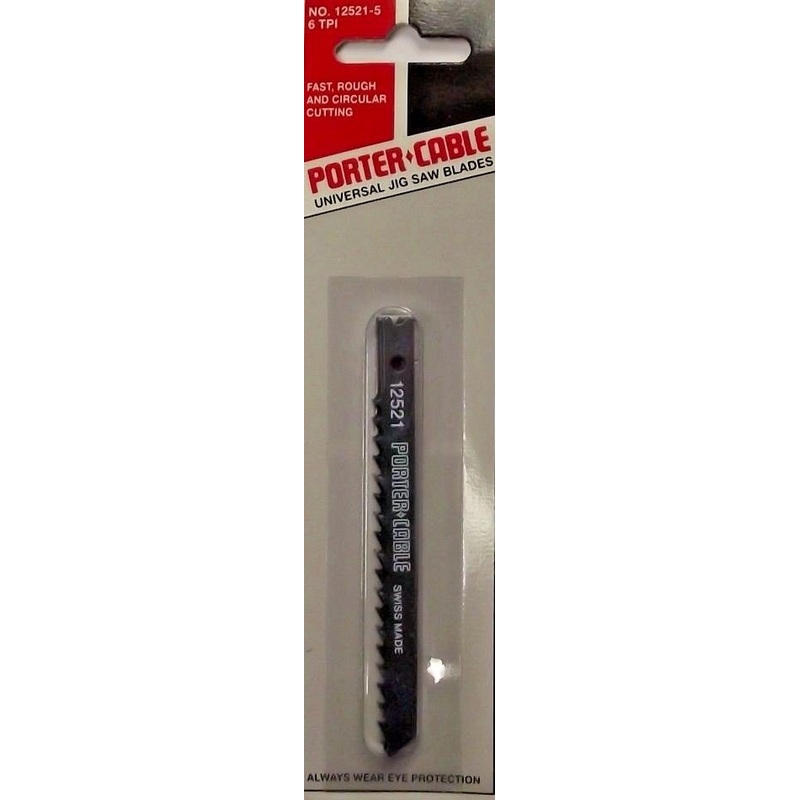 Porter Cable 12521-5 U-Shank Jig Saw Blades 6TPI 5pcs.