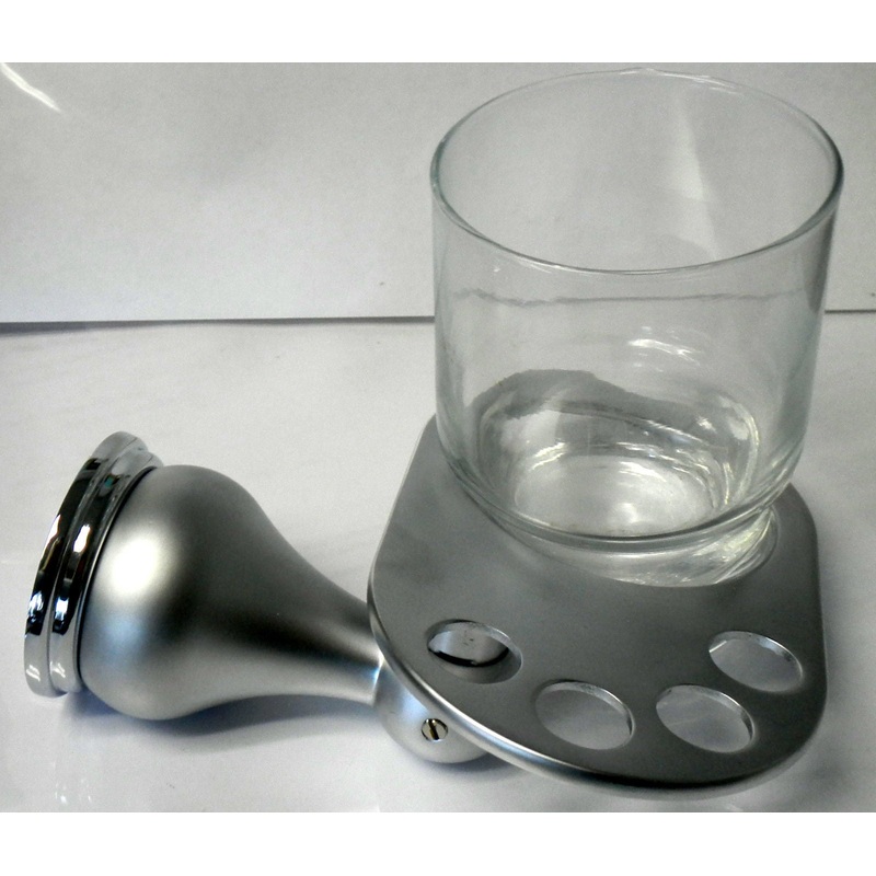 Taymor 04-SCC4705 Aztec Toothbrush and Tumbler Holder, Satin Chrome and Polished