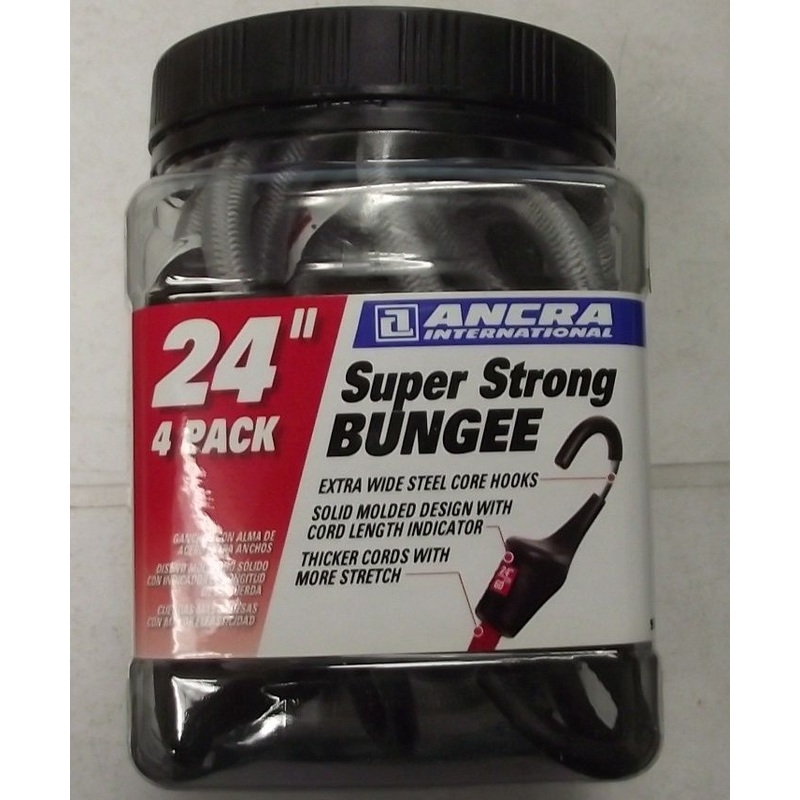 Ancra 95709 Super Strong Bungee Cords Gray 4-Pack 24-Inch