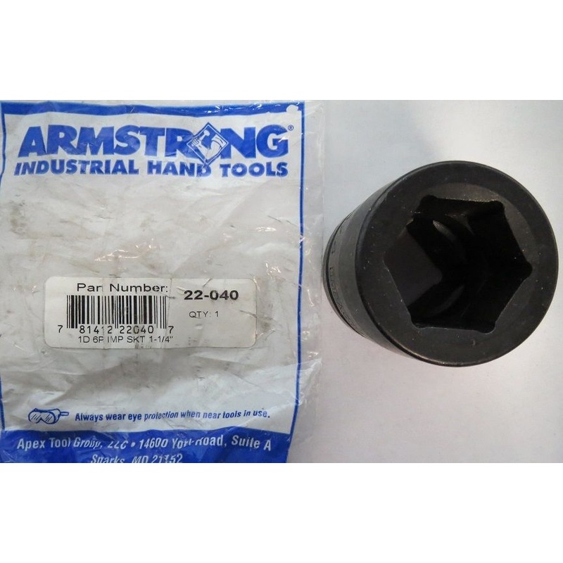 Armstrong 22-040 1-1/4" 1" Drive 6PT Impact Socket USA