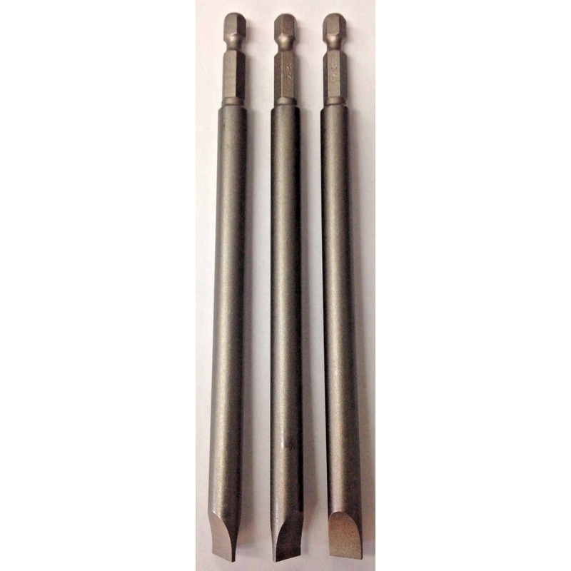 Bosch 2610001122 Slotted Power Screw Bits 12-14 x 6" Long 3 Pieces