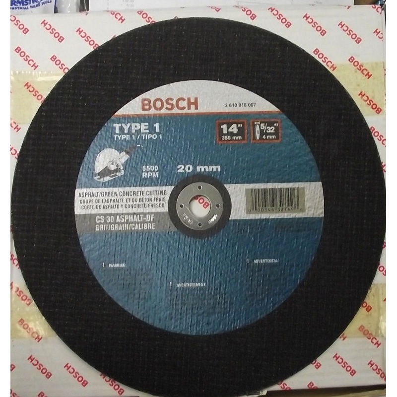 Bosch CWPS1A1420 14" x 5/32" x 20mm Arbor Asphalt Cutting Wheel 10pcs. Germany