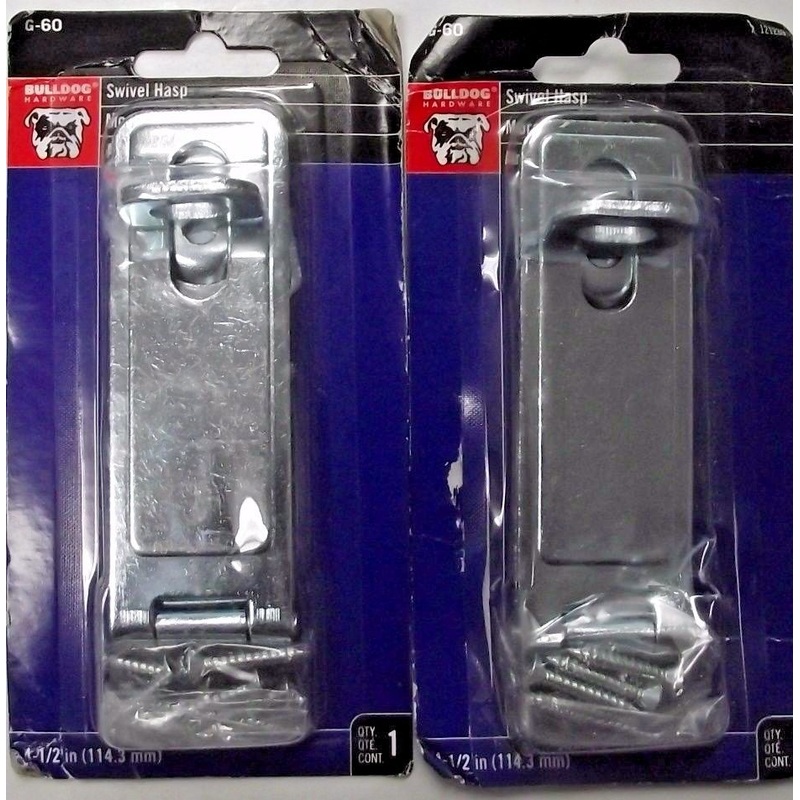 Bulldog Hardware G-60 4-1/2" Zinc Plated Swivel Hasp 2PKS