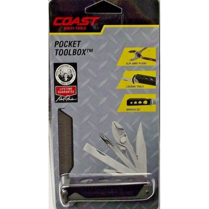 Coast Cutlery C3900CPB 12 Black Pocket Tool Box Multi-Tool 6.0" Overall Length