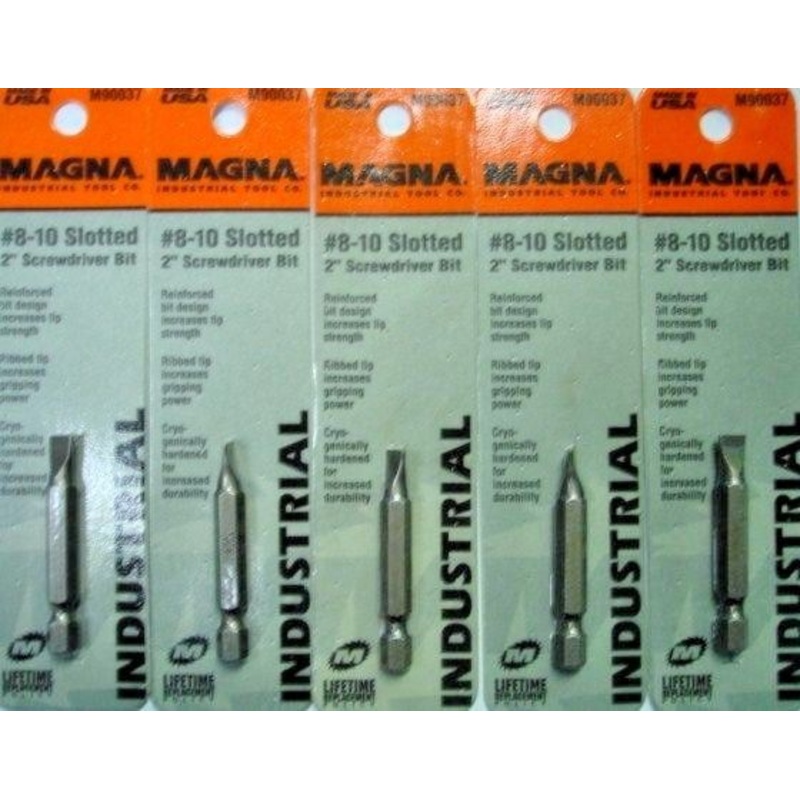 Magna M90037 8-10 Slotted x 2" Screw Tips USA 5PKS