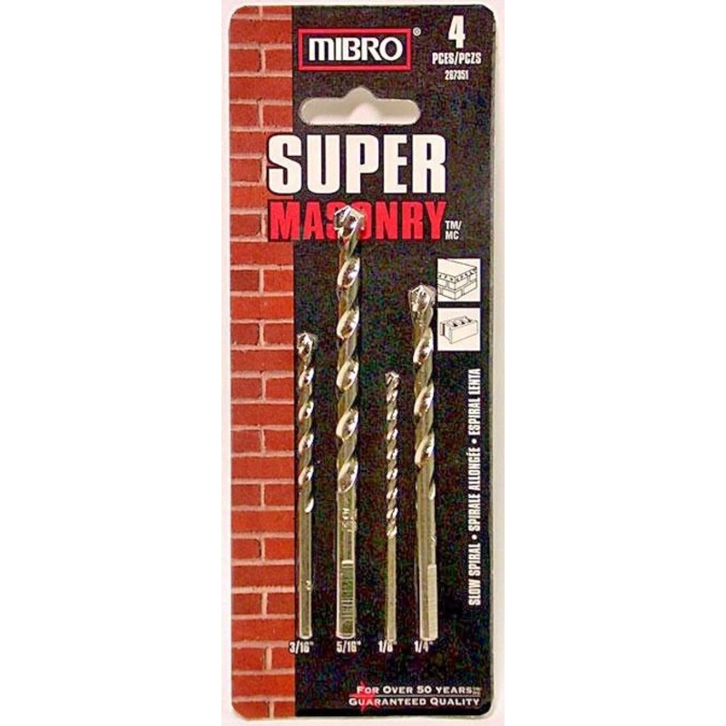 Mibro 267351 4 Piece Super Masonry Drill Bits