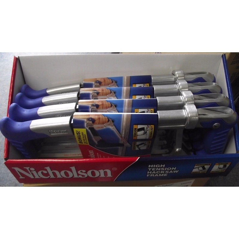 Nicholson 80965BW Cushion Grip High Tension Hacksaw 4 Saws