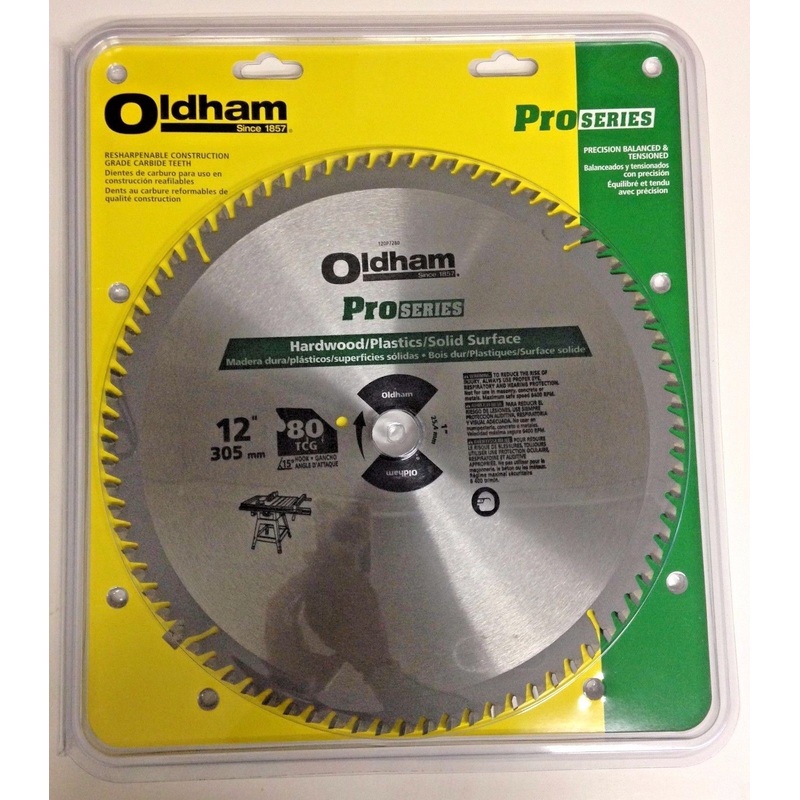 Oldham 120P7280 Pro Series 12" x 80 TCG Carbide Saw Blade USA