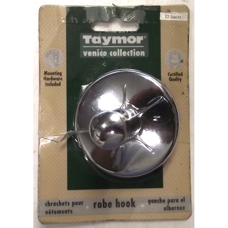 Taymor 02-D6601 Venice Series Single Robe Hook Polished Chrome