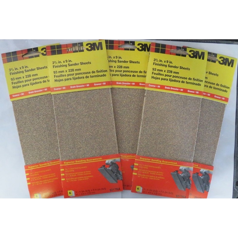 3M 3-2/3" x 9" Finishing Sander Sheets 9217NA 5 Packs