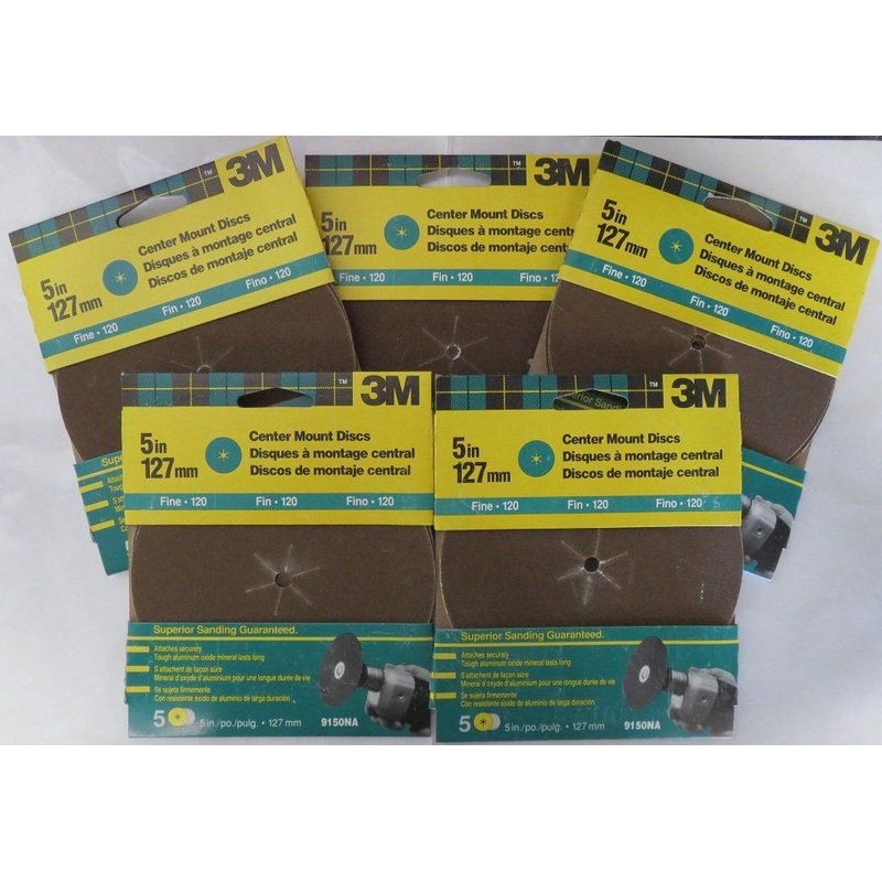 3M 5inch  Fine Center Mount Discs 9150NA 5 Packs