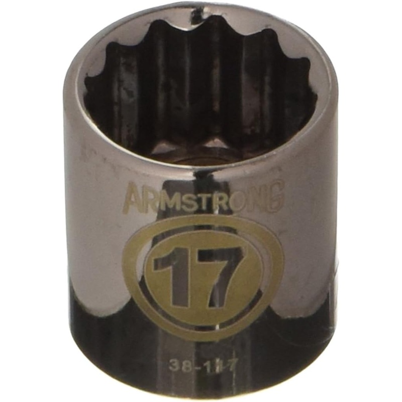 Armstrong 38-117 17mm, 12 Point, 3/8-Inch Drive Metric Standard Socket USA