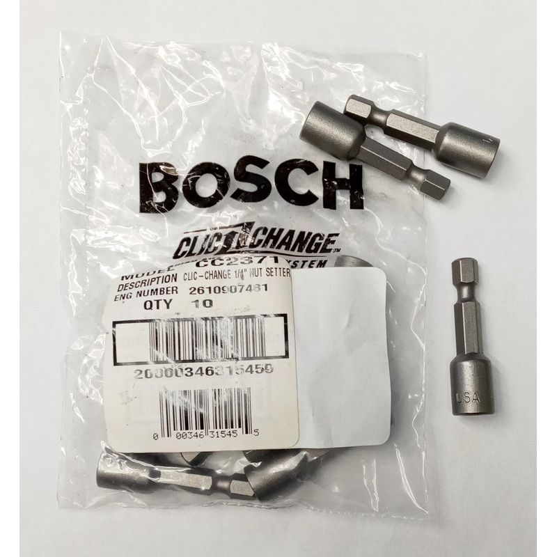Bosch CC2371 1/4 x 1 5/8 Magnetic Nutsetter 10pcs. USA