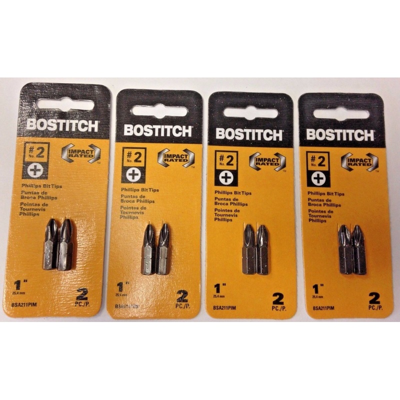 Bostitch BSA211PIM #2 1" Phillips Bit Tips 4-2 Packs