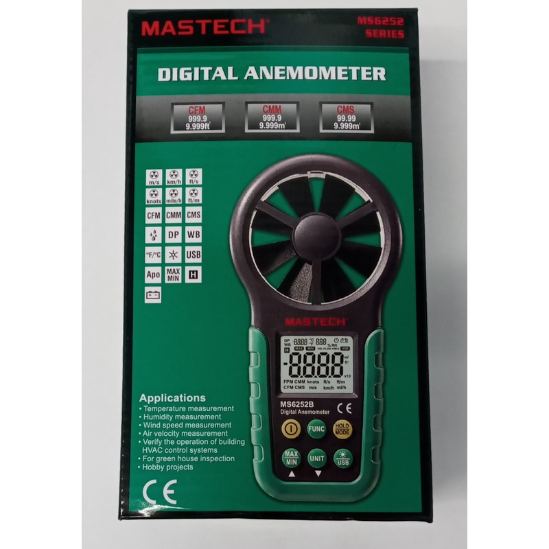 MASTECH MS6252A Digital Anemometer Air Wind Speed Velocity Meter