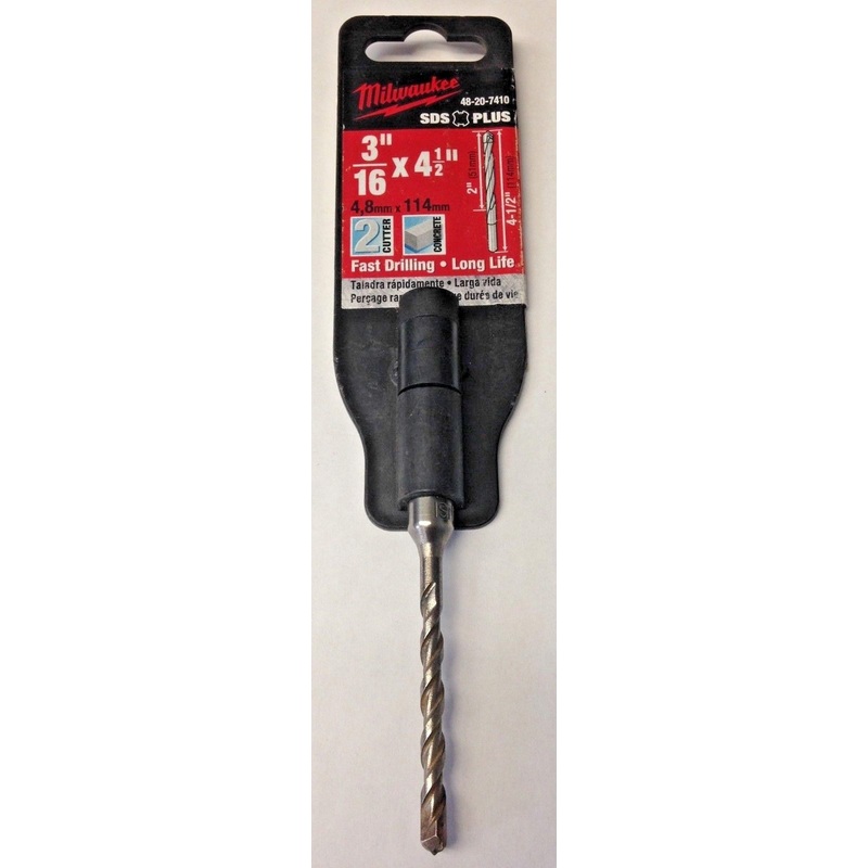 Milwaukee 48-20-7410 3/16" X 2" X 4" 2 Cutter SDS Plus Carbide Hammer Drill Bit