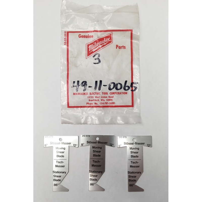 Milwaukee 49-11-0065 3pc Shear Blade Angle Gauge