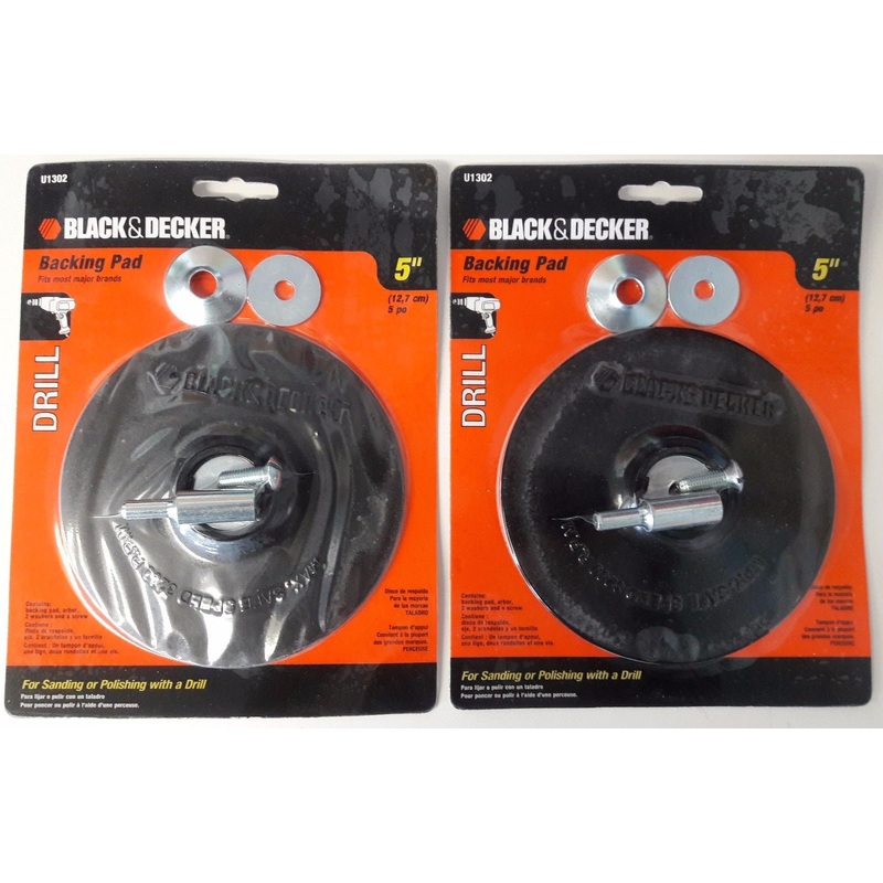 Black & Decker U1302 5" Backing Pad With 1/4" Shank 2PKS
