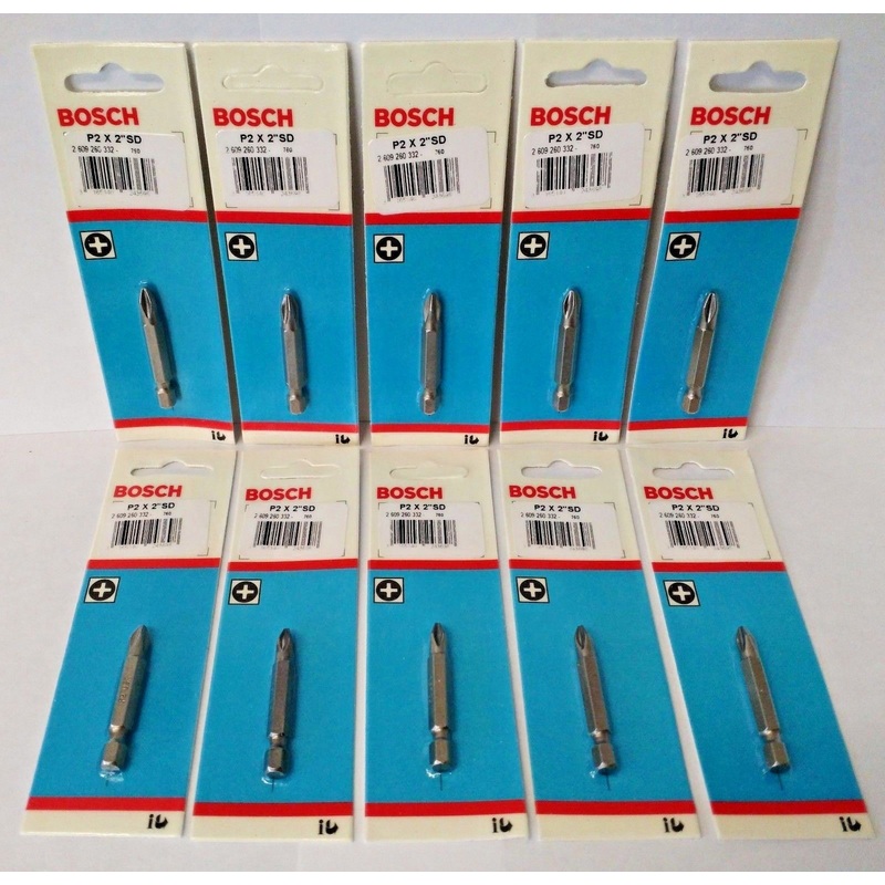 Bosch 2609260332 #2 Phillips Bits (P2 x 2") USA 10 Packs