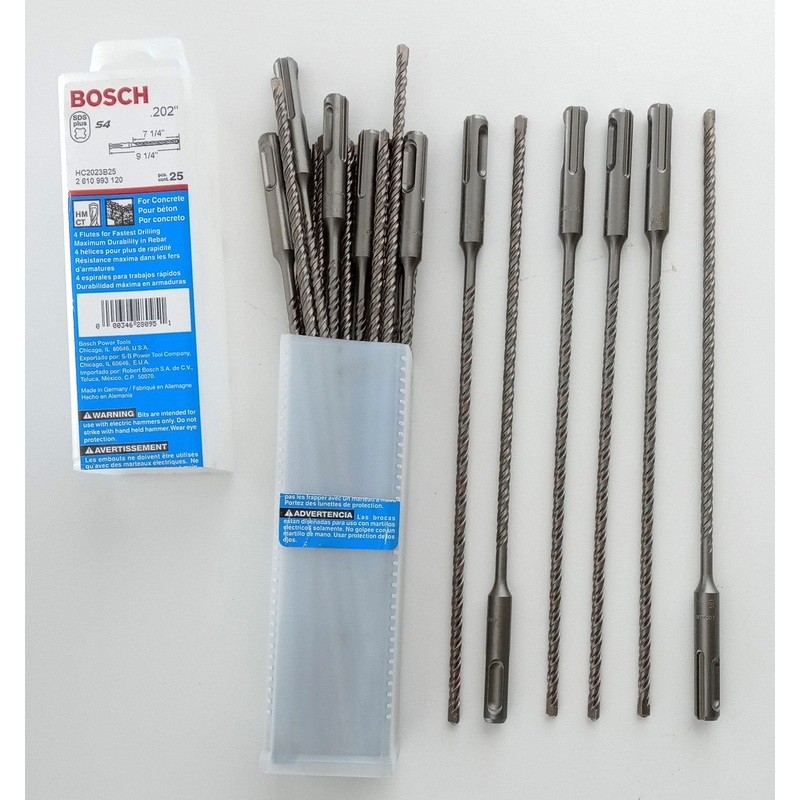 Bosch HC2023B25 S4 SDS+ Shank Bit .202 x 7-1/4 x 9-1/4 Germany 25pk