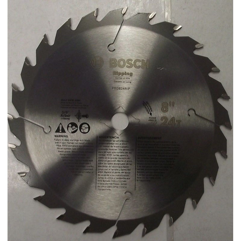 Bosch PRO824RIPB 8" x 24T ATB RIP Carbide Saw Blade 5/8-Inch Arbor