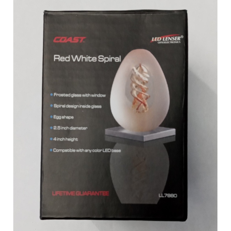 Coast LL7880 Red White Spiral Egg Shape Display