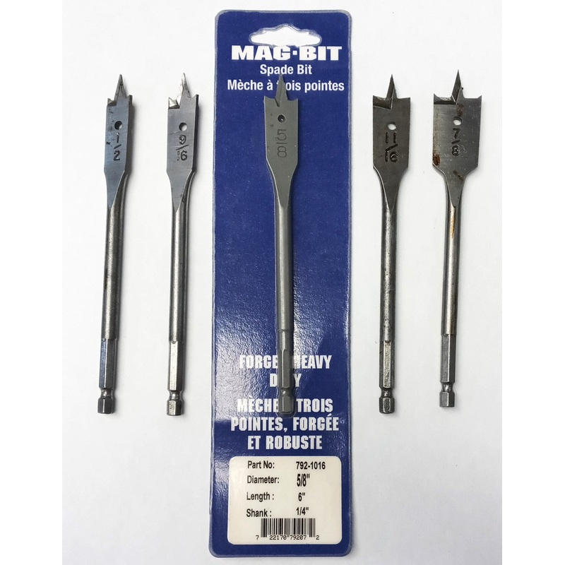 Mag-Bit 792-1016 5pc Spade Bit Set 1/2"-7/8" #14