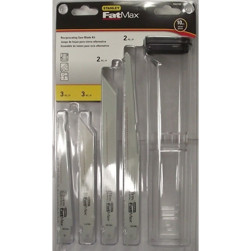 Stanley Fat Max FMA7595 10 Piece Reciprocating Saw Blade Kit USA