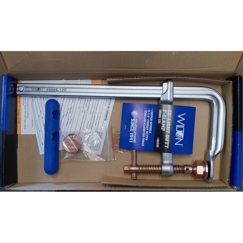 Wilton 2000S-12C Light Duty 12" F-Clamp w/ Copper Spindle 86310