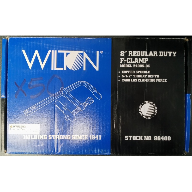 Wilton 86400 2400S-8C Regular Duty 8" F-Clamp w/ Copper Spindle