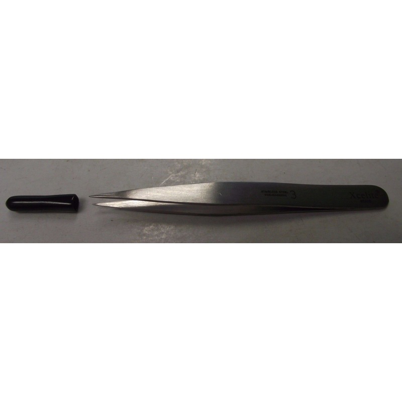 Xcelite XSST3 Stainless Steel Straight Point #3 Premium Tweezer 4-1/2" Overall