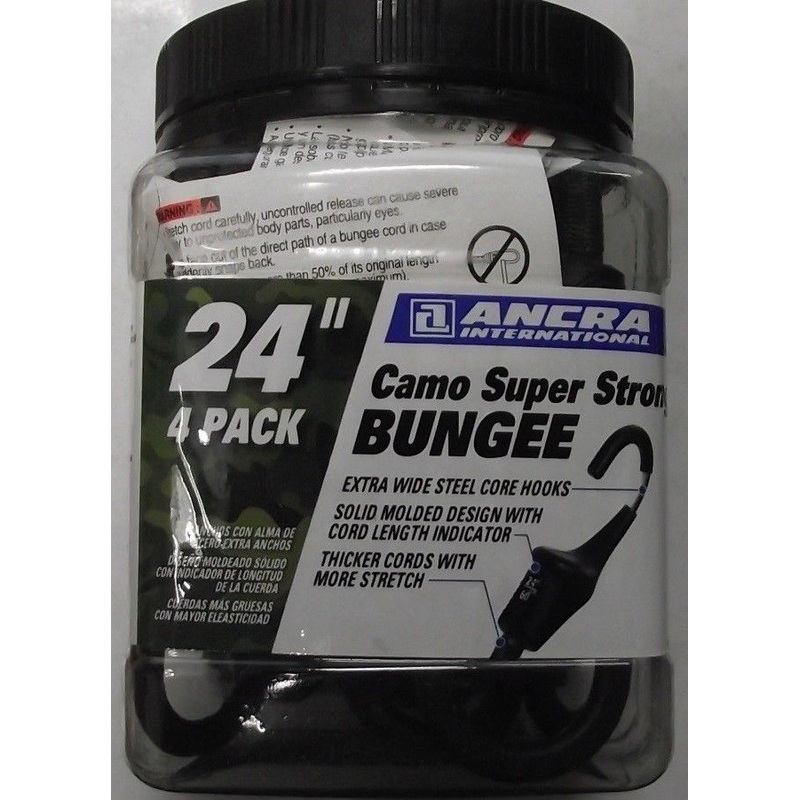 Ancra 95729 24" Camo Super Strong Bungee Cords 4pk